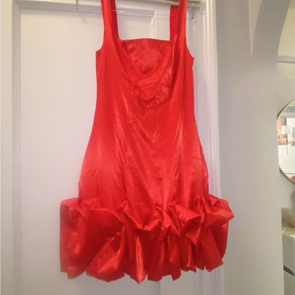 Elegant Red Satin Dress